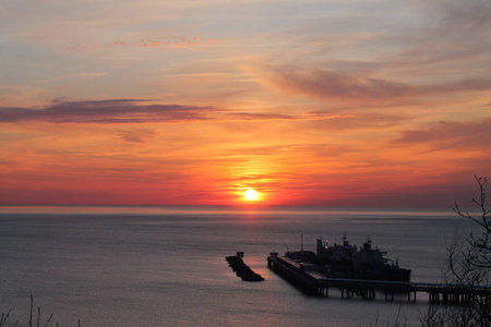 glowing sky, twilight, relaxation, romanceの写真素材