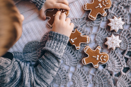gingerbread cookies lying on the bed