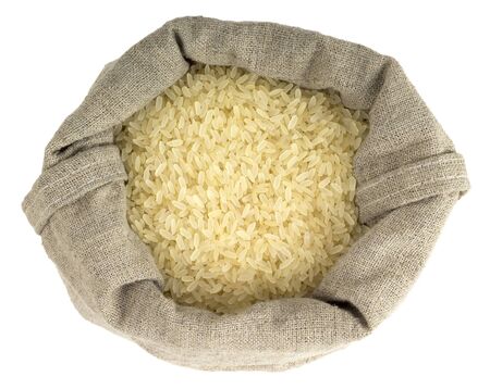 bag full of parboiled riceの写真素材