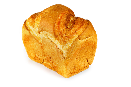 Fresh crispy bread on white backgroundの写真素材