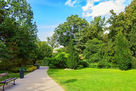 The beautiful Margaret Park is located in Hungary in the center of Budapest, near the Danube Riverの写真素材