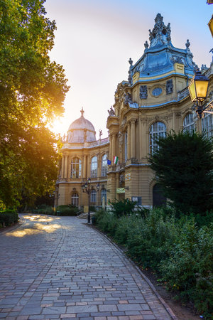 Morning in Budapest at the castle territory in the city parkのeditorial素材