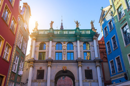 Golden gate in the old town. Gdansk Polandのeditorial素材