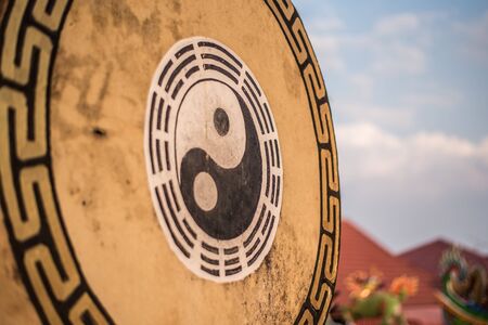 Cinese drum ying yangの写真素材