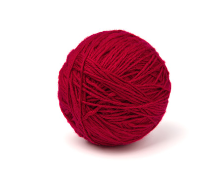 ball of yarn on white background