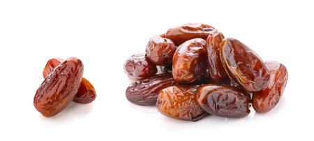 Dates isolated on white backgroundの写真素材