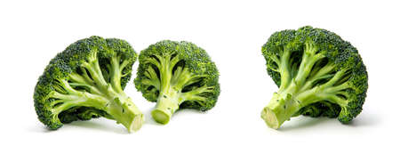Fresh broccoli isolated on white backgroundの写真素材