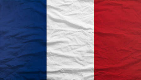 France national flag background with fabric texture.の写真素材