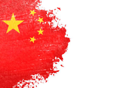 Flag of China isolated on white backgroundの写真素材