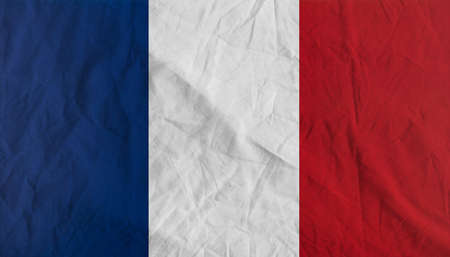 France national flag background with fabric texture.の写真素材