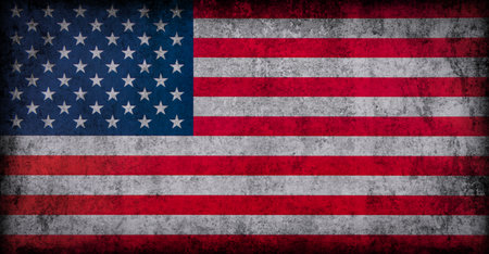 Grunge american flag background texture.の写真素材