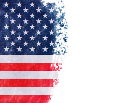 Grunge american flag background texture.の写真素材