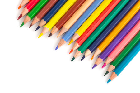 Color pencils isolated on white background.の写真素材