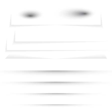 Transparent realistic paper shadow effect set. Web banner. Shade for advertising and promotional message isolated on white background.のイラスト素材