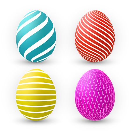 Color Eggs Collection With Gradient Mesh, design template, Vector Illustration.のイラスト素材