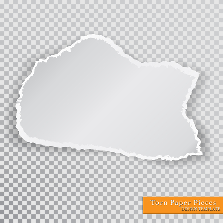 Vector torn paper pieces. Transparent background. Template paper design.のイラスト素材