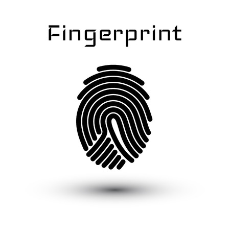 Finger-print Scanning Identification System. Vector illustration.のイラスト素材
