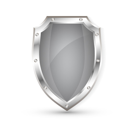 Empty metal shield, protection shield, vector illustration.のイラスト素材