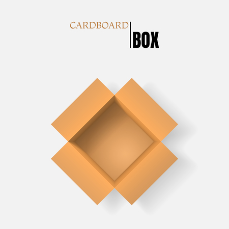 Open box cardboard vector container.のイラスト素材