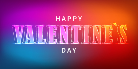Happy Valentine`s day neon sign electric vector banner.のイラスト素材