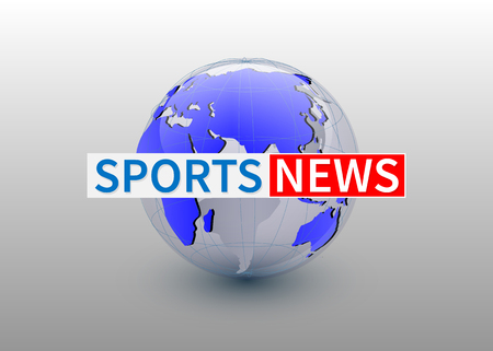 Sports news background with planet. TV news design. Vector.のイラスト素材
