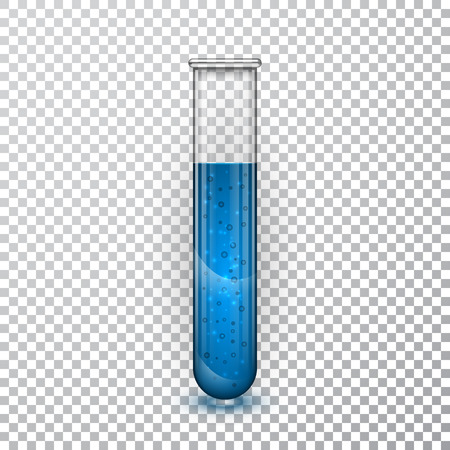 Chemical laboratory transparent flask with liquid. Vector illustration.のイラスト素材