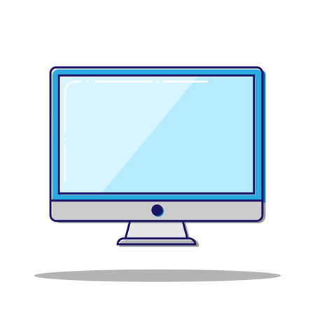Flat line concept of computer monitor. Vector.のイラスト素材