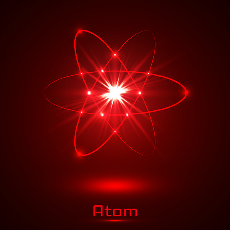 A Vector shining neon lights atom model.のイラスト素材