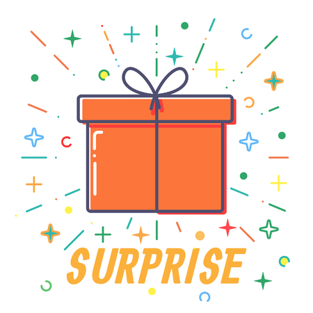 Surprise Flat Gift boxes vector.のイラスト素材