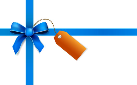 greeting card with Blue Bow .Vector.のイラスト素材