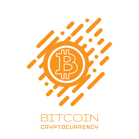 Bitcoin symbol in flat design. Vector.のイラスト素材