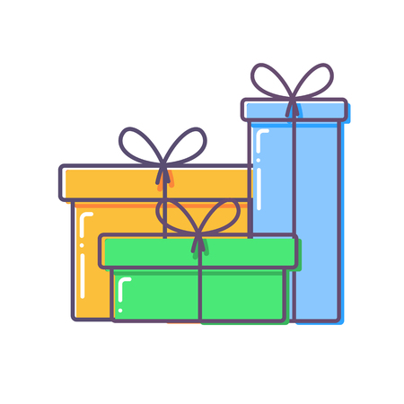 Flat Gift boxes vector.のイラスト素材