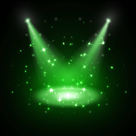 Abstract disco background with spot lights and bright rays.のイラスト素材