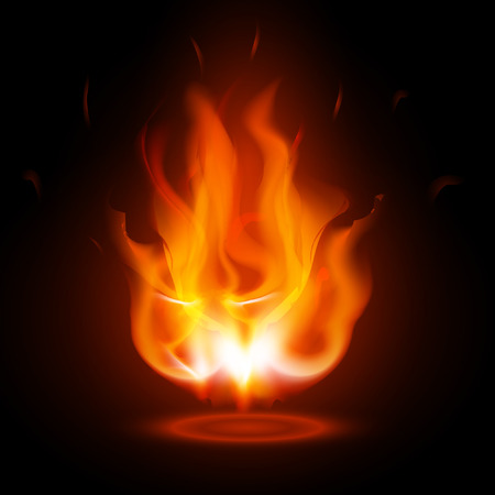 Fire Vector illustration isolated on black background.のイラスト素材