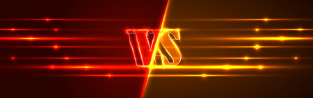 Neon Versus Logo. VS Vector Letters Illustration. Competition Icon. Fight Symbol.のイラスト素材