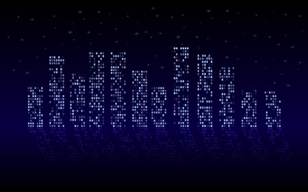 Simplu night townのイラスト素材