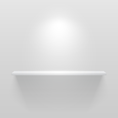 Shelf with light and shadow in empty white roomのイラスト素材