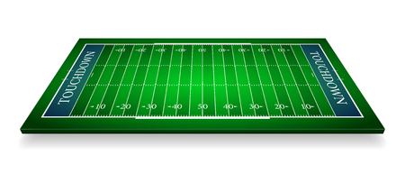 Detailed illustration of an American Football fields with perspective, vector.のイラスト素材