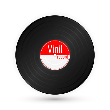 Vinyl music record. Vintage gramophone disc. Vector illustration.のイラスト素材