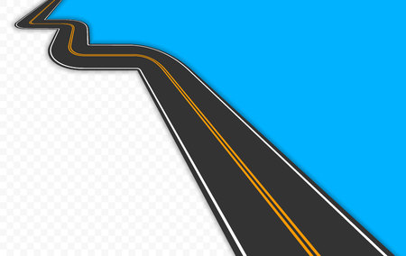 Curved road with markings. Vector illustration.のイラスト素材