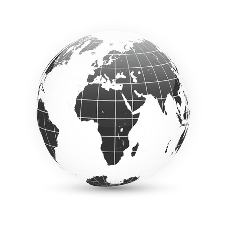 Earth globe. World map set. Planet with continents. Vector Illustration.のイラスト素材