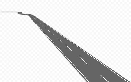 Curved road with markings. Vector illustration.のイラスト素材