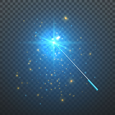 Magic wand isolated on black transparent background. Vector illustration.のイラスト素材
