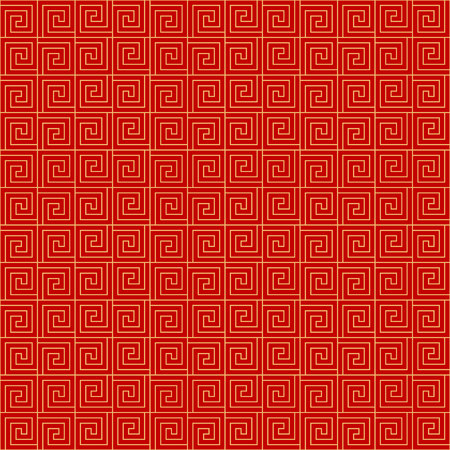 Chinese seamless pattern. Red and golden chinese traditional ornament background. Vector illustration.のイラスト素材