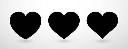 Heart collection flat icon set. Love symbol isolated on gray background. Vector illustration.のイラスト素材