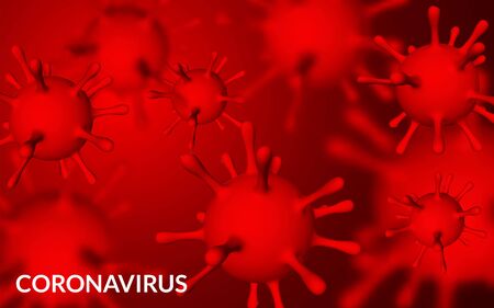 Coronavirus Covid-19, 2019-nKoV. 3d illustration of virus unit. World pandemic concept. Vector illustration.のイラスト素材