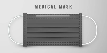 Realistic medical face mask. Details 3d medical mask. Vector illustration.のイラスト素材
