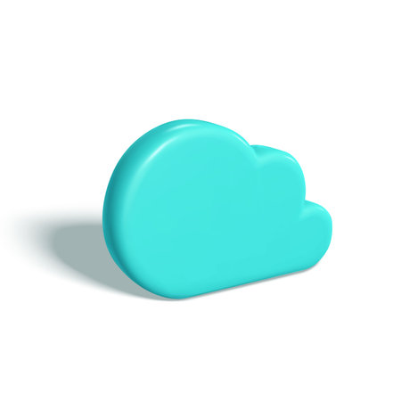 3D Cloud. Blue cloud with shadow isolated on white background. Vector illustration.のイラスト素材