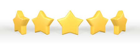 3d golden star. Holiday design element. Realistic 3d yellow star. Vector illustration.