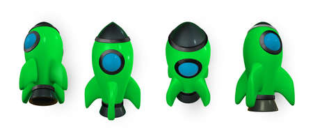 3d rocket spaceship render and draw by mesh. Realistic modern digital rocket. vector illustration.のイラスト素材